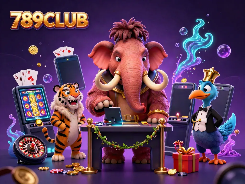 Experience thrilling chances at 789CLUB with our immersive gaming adventure featuring dynamic characters and festive casino elements.