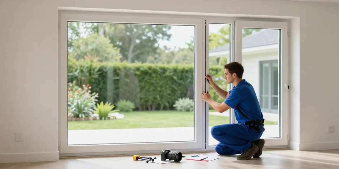 Installation of Conch upvc window in a modern home setting.
