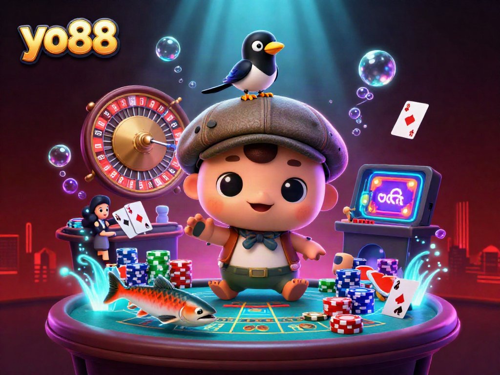 Engage in the excitement of Yo88's thrilling live casino with a charming scene featuring baby Nessie and friends.