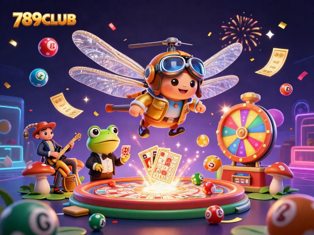 Experience the vibrant energy of 789CLUB with a dynamic casino scene featuring engaging characters.