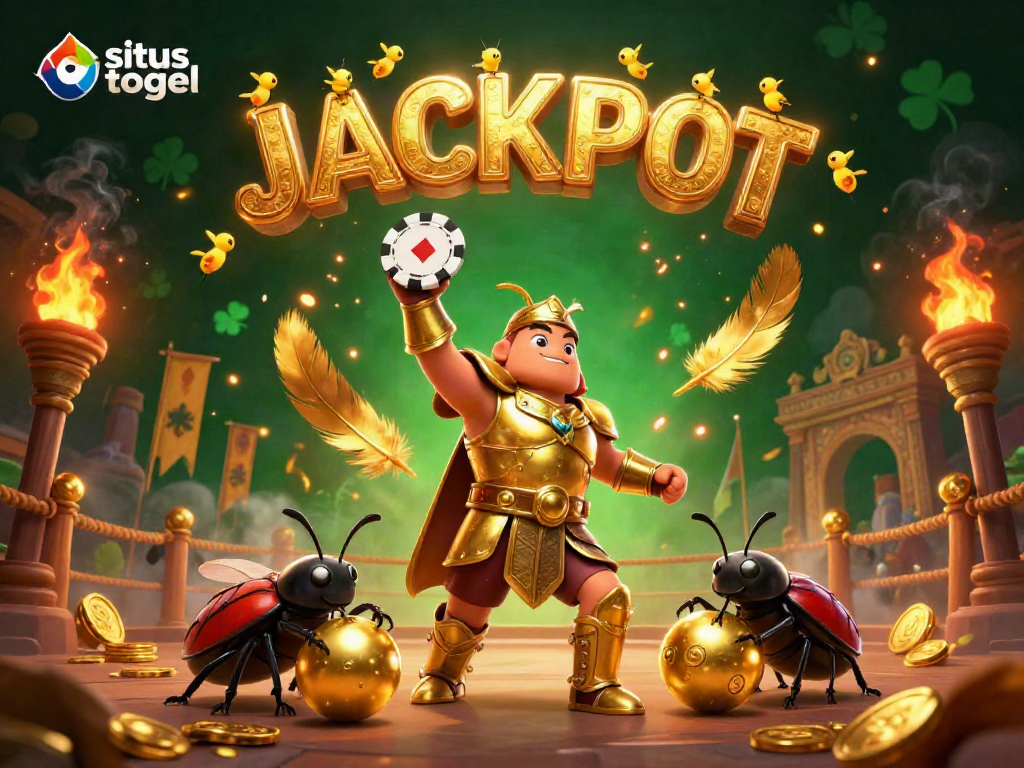 Experience dynamic gaming with situs togel in this lively illustration of a triumph scene.