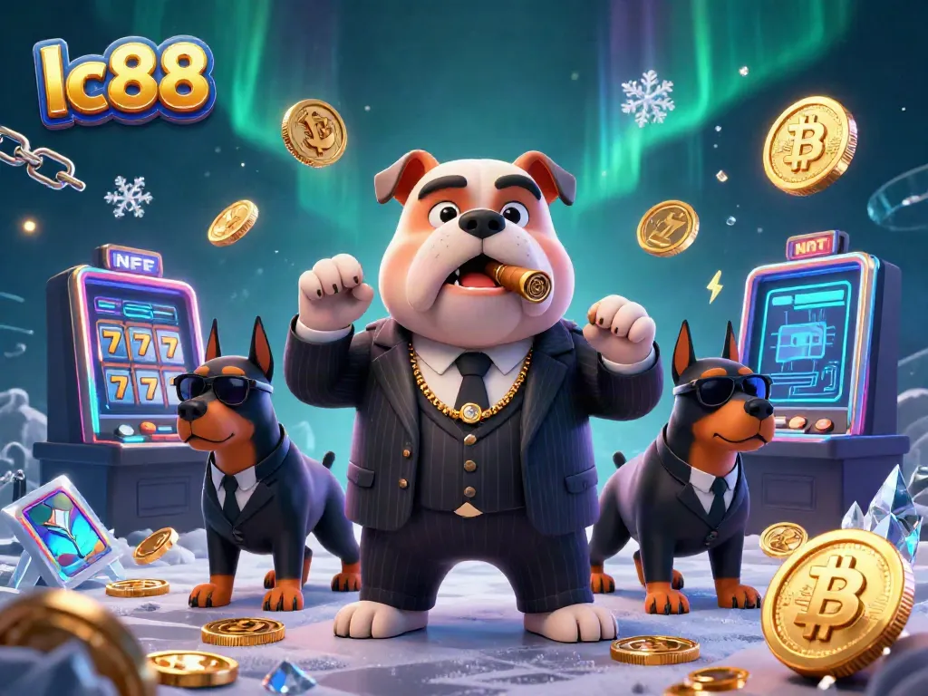 Experience thrilling action with lc88's vibrant casino scene filled with slot machines and crypto elements.