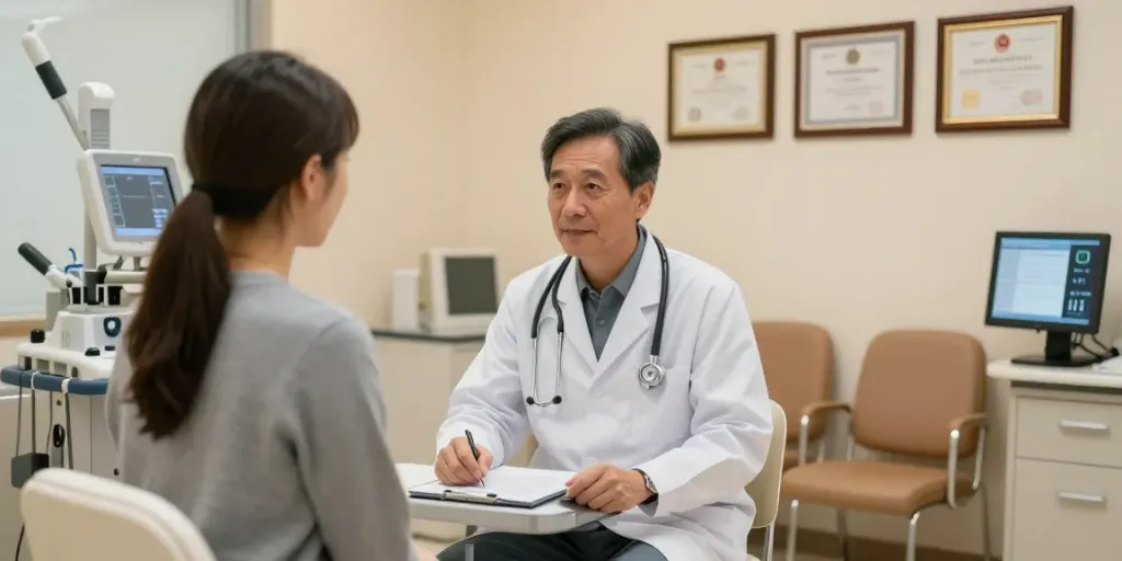 Healthcare provider offering medical services during a doctor consultation, showcasing patient care in a welcoming and professional environment with essential equipment, relating to link gacor.