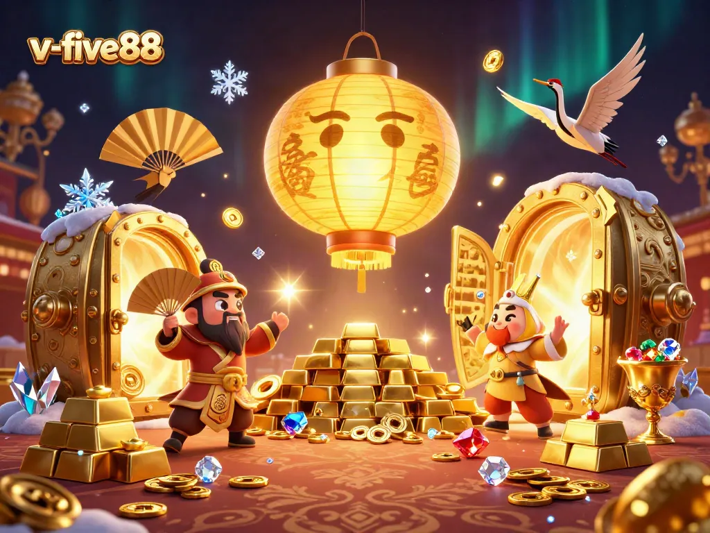 Experience exhilarating wins at v-five88, spotlighting vibrant casino games amid rich illustrations.