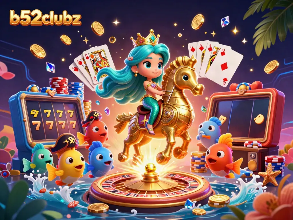 Win big with b52clubz in this enchanting 3D mermaid-themed casino adventure.