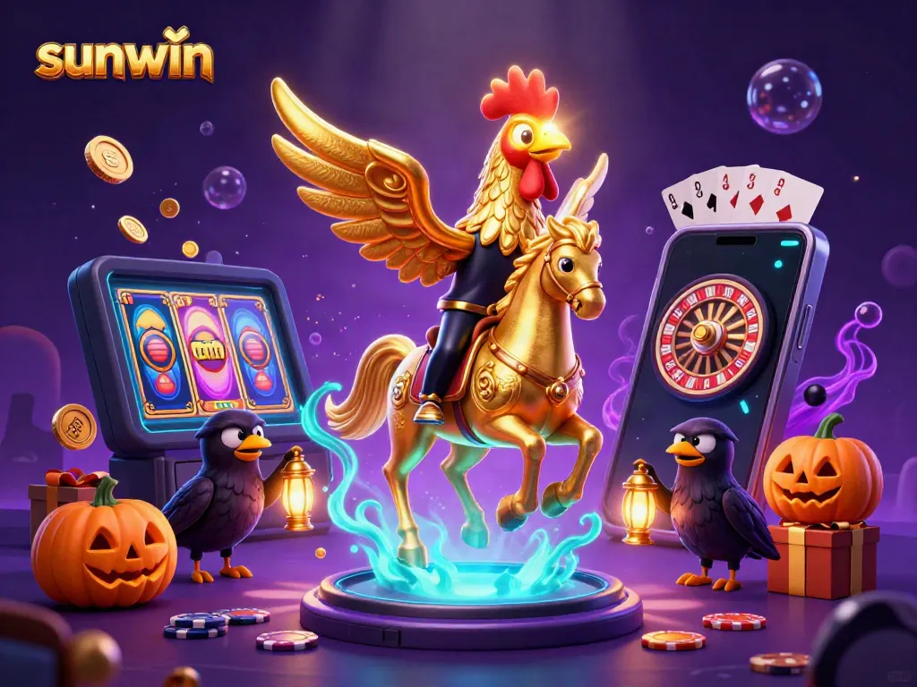 Experience thrilling gameplay with sunwin's dynamic casino scene featuring golden rooster and engaging slot themes.