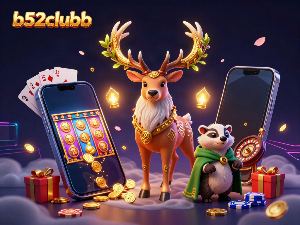 Experience thrilling gameplay at b52clubb with an elaborate 3D casino scene.