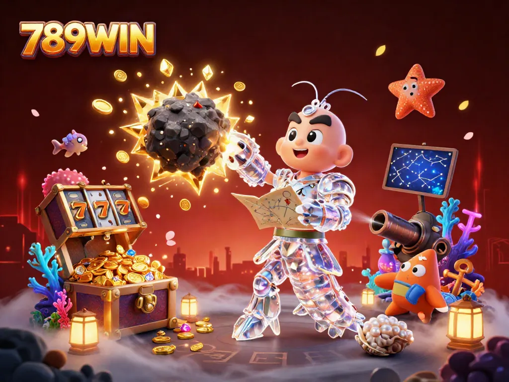 Experience thrilling jackpots with 789WIN as a galactic samurai mantis shrimp battles through treasures.