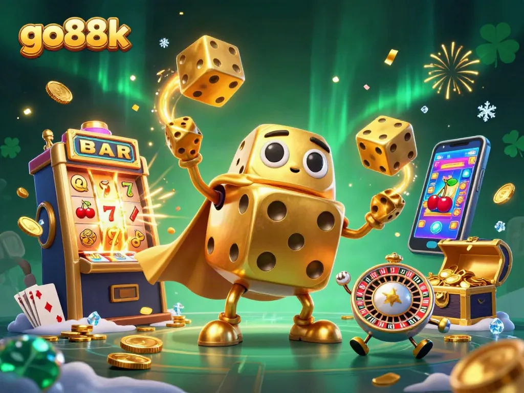 Experience the thrilling action of go88k with vibrant casino elements and dynamic characters.