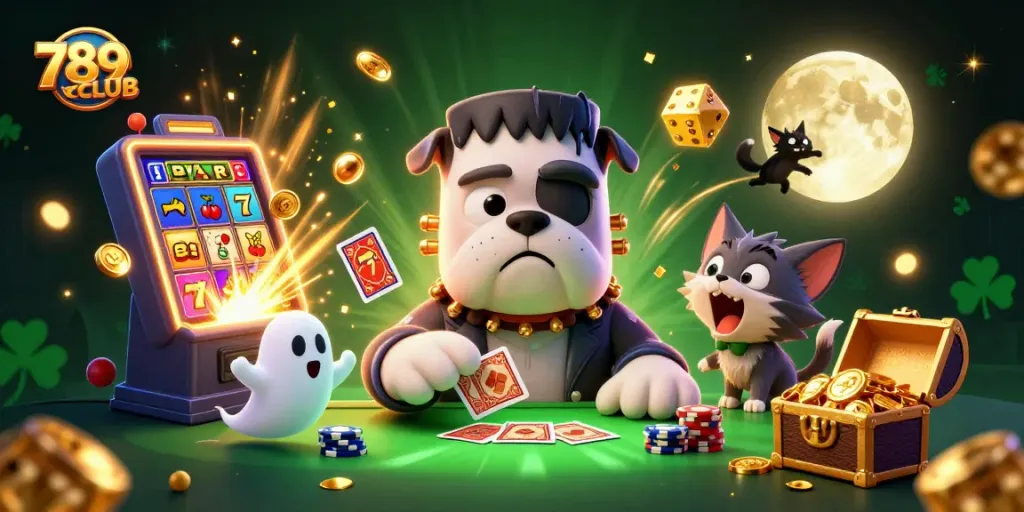 Experience thrilling moments at 789CLUB with a festive 3D gaming scene filled with excitement.