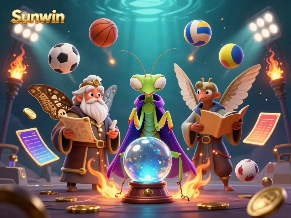 Experience the vibrant action of Sunwin's gaming scene with dynamic sports elements and magical characters.