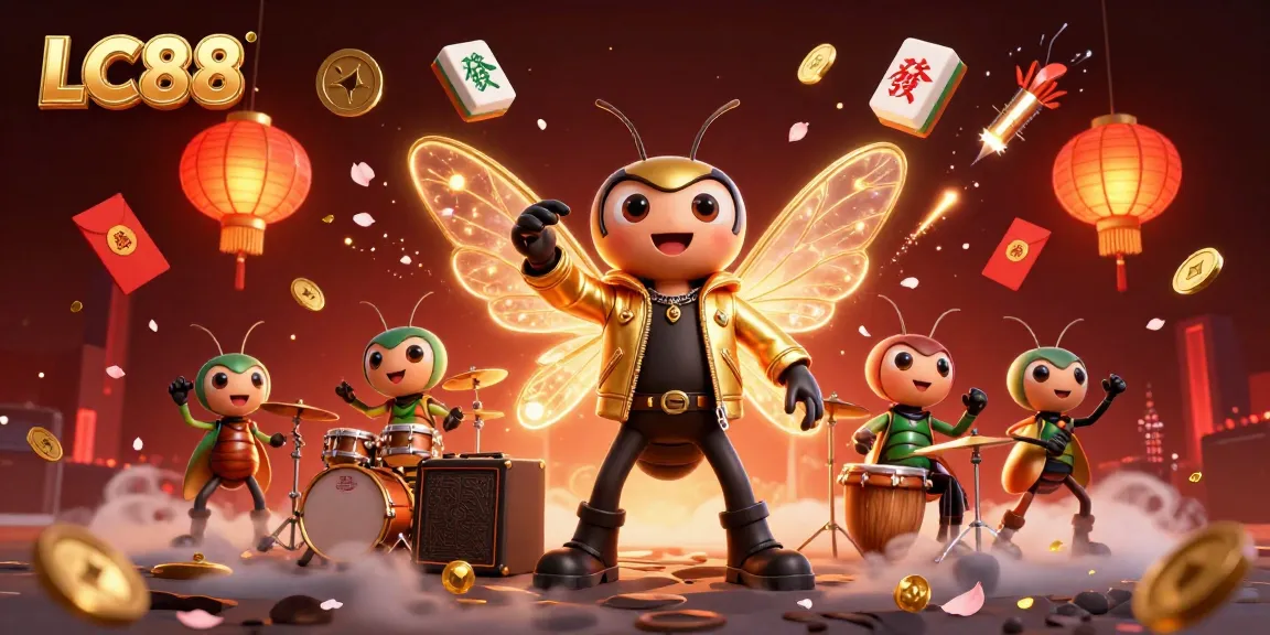 LC88 engaging gamers with vibrant casino elements and energetic characters in a 3D scene.