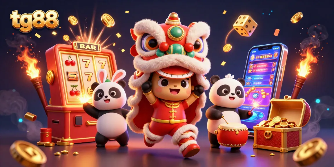 Experience thrilling jackpots with tg88: a vibrant 3D depiction of festive casino action.